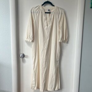 Old Navy Cream Long Tunic Dress with Pockets
